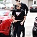 Jennifer Lopez Wearing a Guess T-Shirt With Engagement Ring