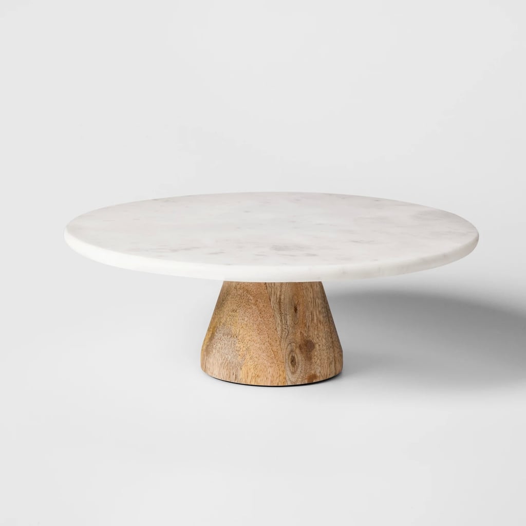 Marble & Acacia Cake Stand