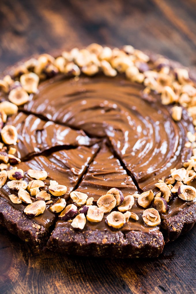 Vegan Avocado Chocolate Hazelnut Tart
