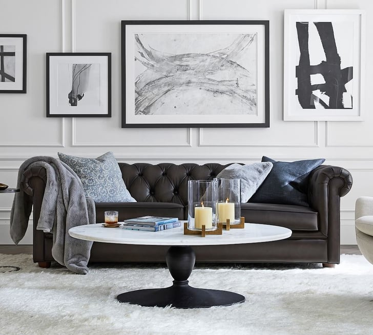 Vintage look leather sofa deals
