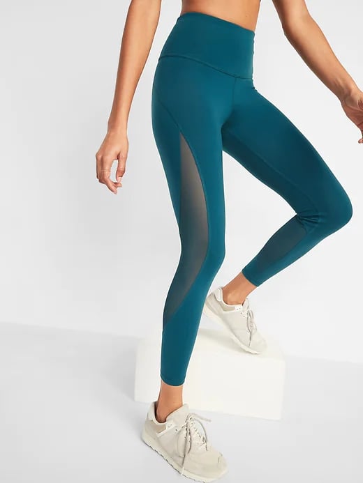 Old Navy High-Waisted Elevate Mesh-Trim 7/8-Length Leggings