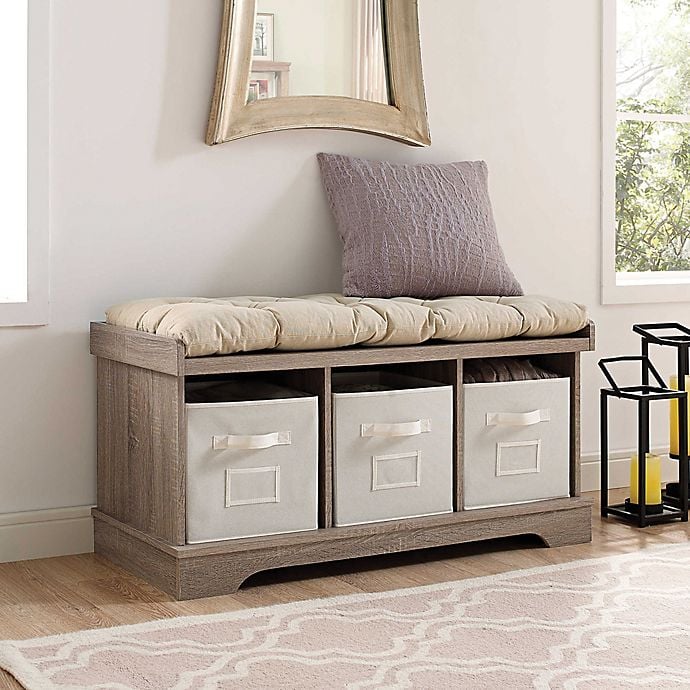 Forest Gate Entryway Storage Bench with Totes