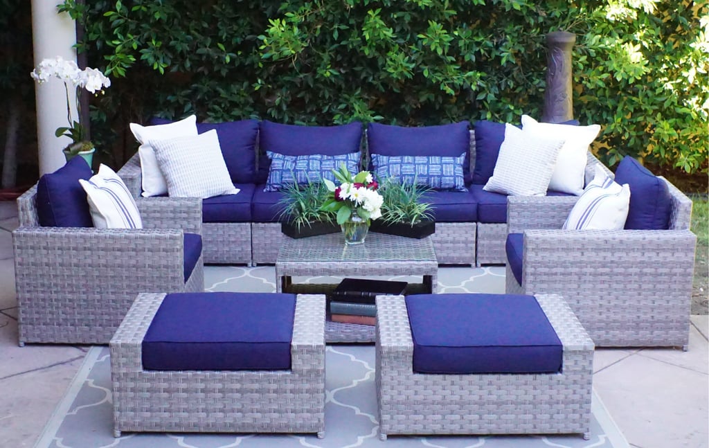 Kordell 9 Piece Rattan Sectional Seating Group with Cushions