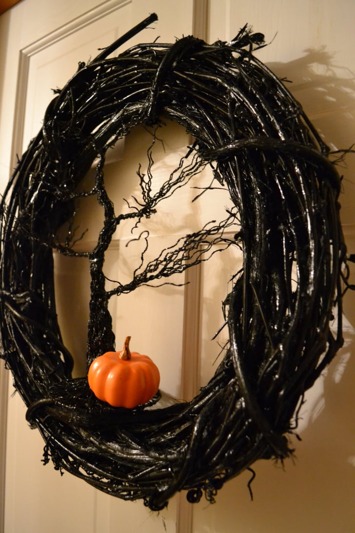 Spooky Pumpkin Wreath (40) Best Halloween Wreaths POPSUGAR Home