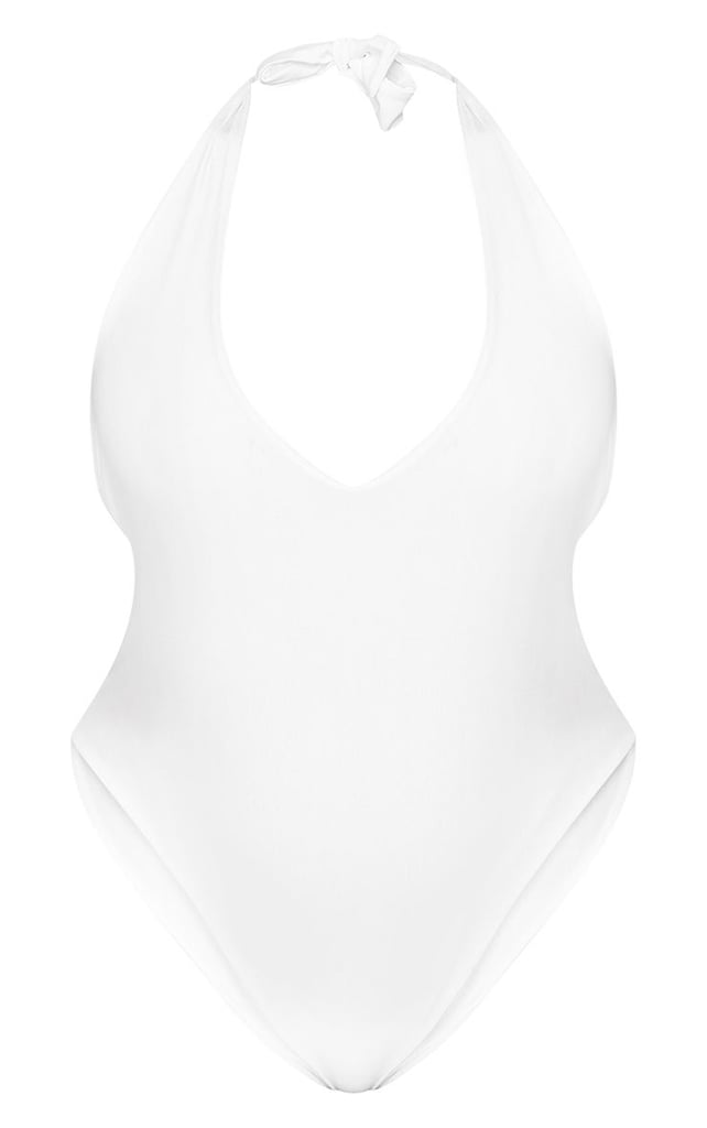 Pretty Little Thing Plus White Tie Detail Swimsuit