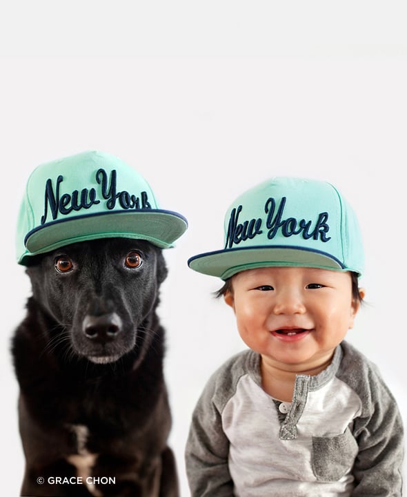 Dog and Baby Dress Up in Matching Outfits