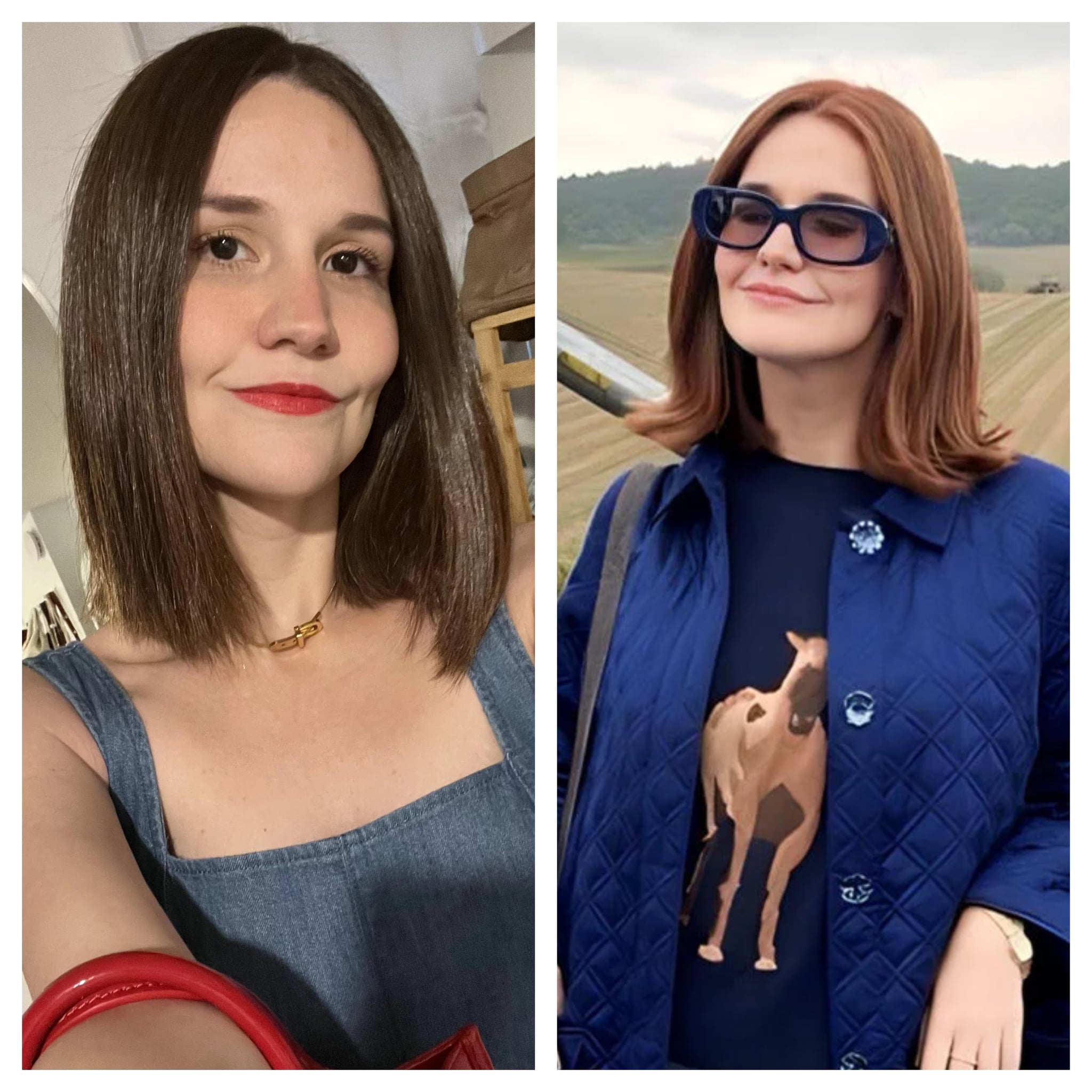 Before and after trying the copper cowgirl hair colour