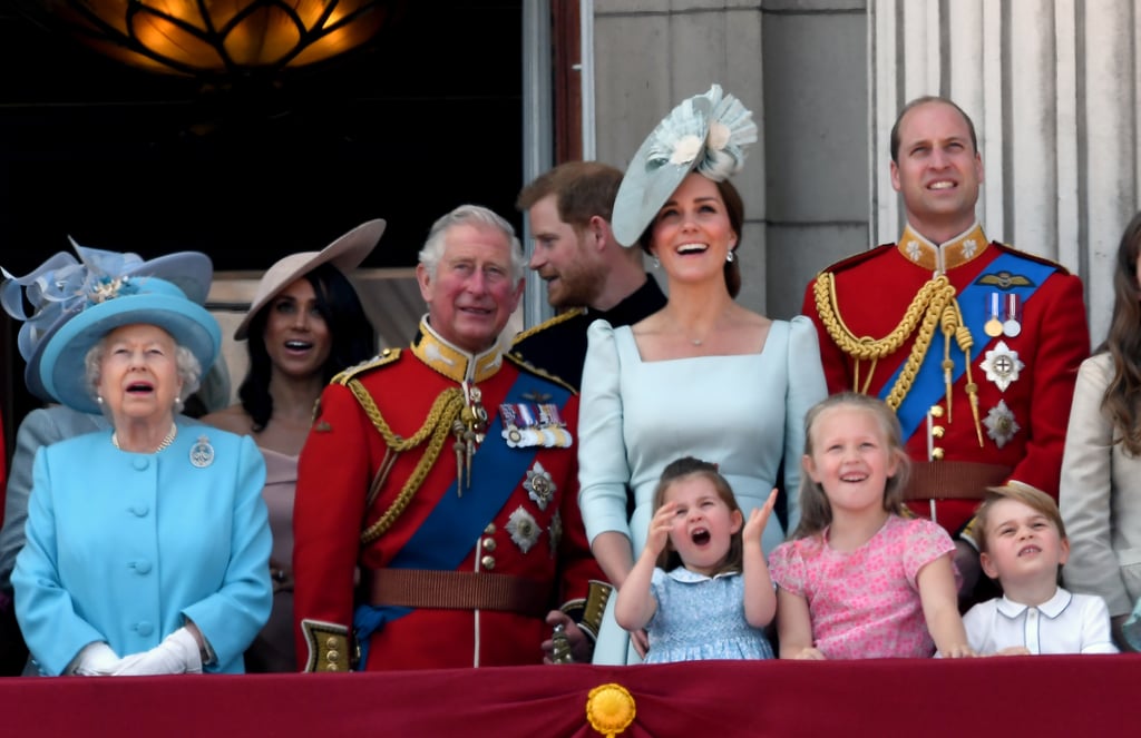 Prince Charles stood close to Kate and his grandchildren during the 2018 Trooping the Colour.