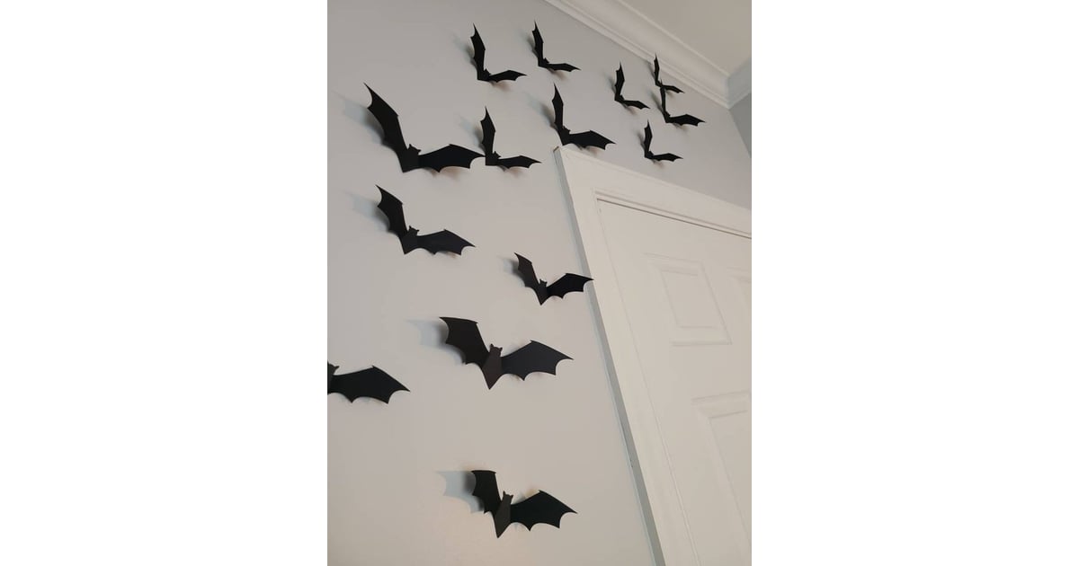Flying Bat Halloween Decor Black Bat Wall Decor POPSUGAR Home UK