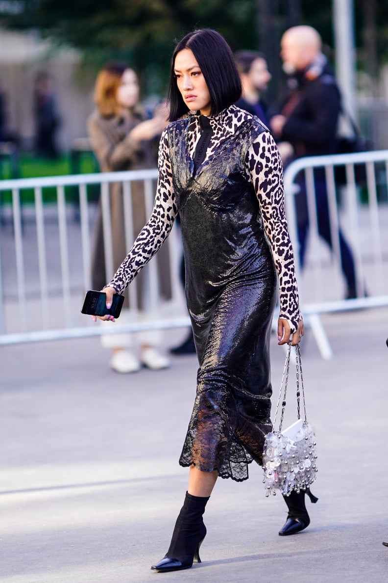 Don't Be Afraid to Wear a Leopard-Print Shirt Under Your Dress