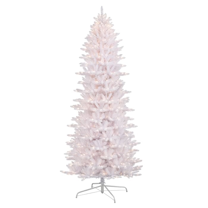 Prelit White Slim Fraser Fir Artificial Christmas Tree