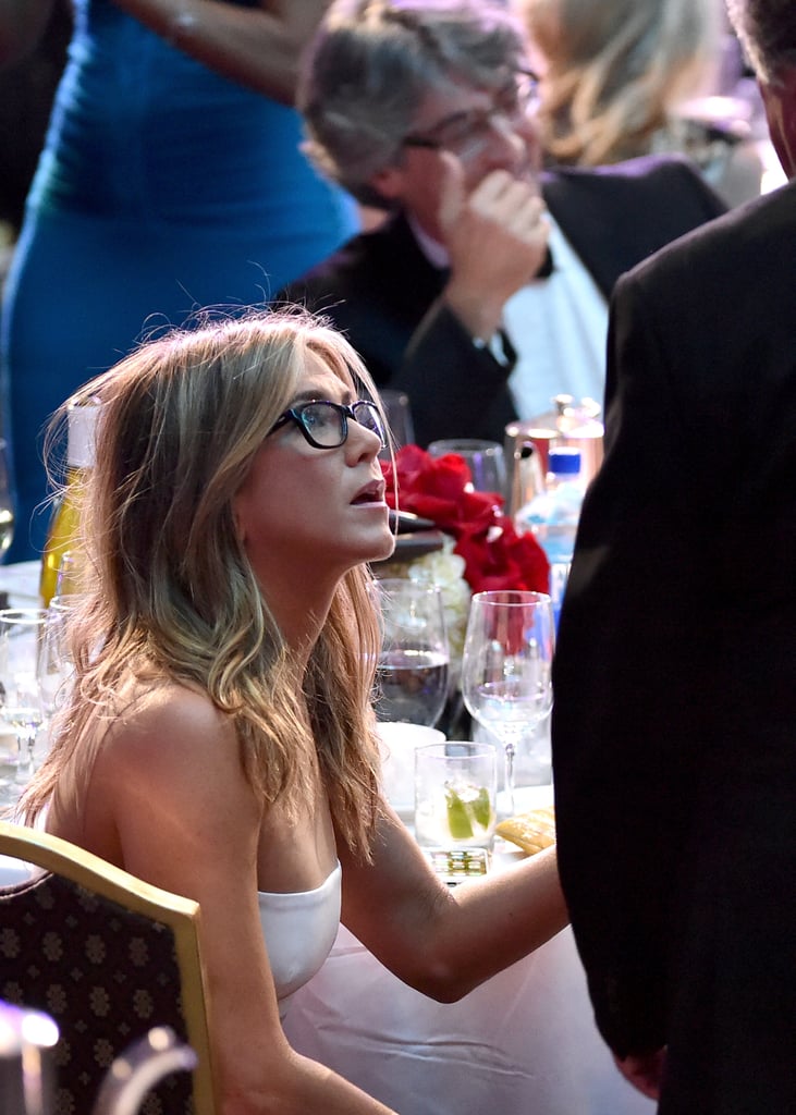 Jennifer Aniston in White Bandeau Top