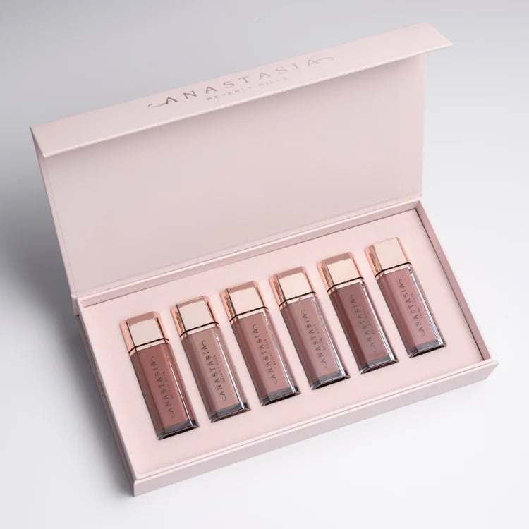 Anastasia Beverly Hills Luxe Lip Velvet Vault ($115)
This vault contains all six shades of the brand's beloved lip mousse: a weightless, true-matte formula with rich color and a soft, cushioned feel. Everything comes packaged in a stately lip vault that's just as impressive as the formulas inside.