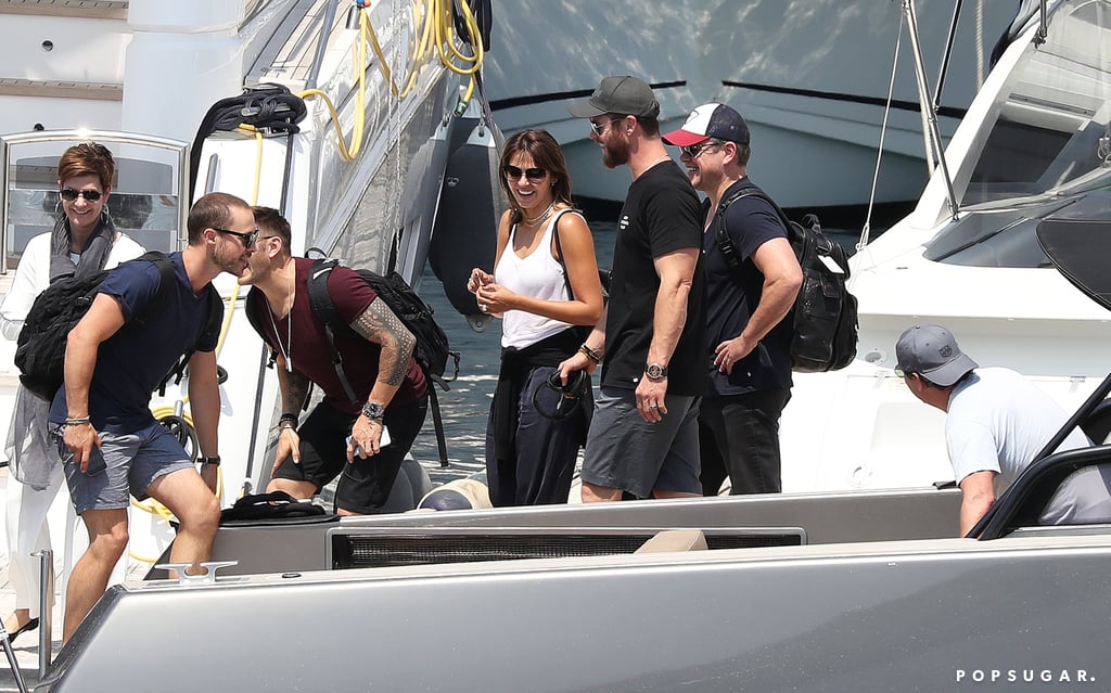 Chris Hemsworth and Matt Damon in Monaco May 2017