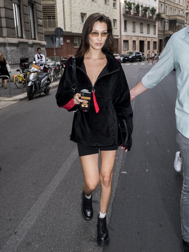 Bella Hadid Rocked a Black Zip-Up 