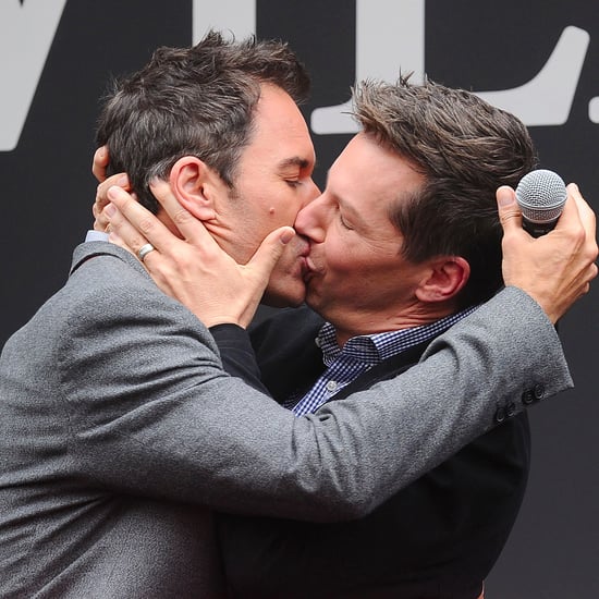 Eric McCormack and Sean Hayes Kissing Will and Grace Event