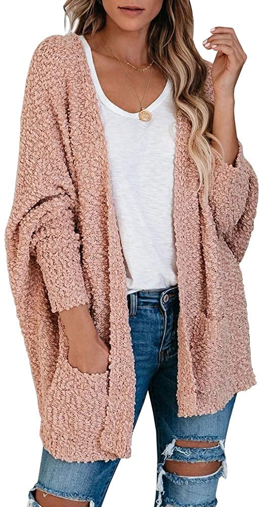 Saodimallsu Fuzzy Popcorn Oversized Cardigan Sweater