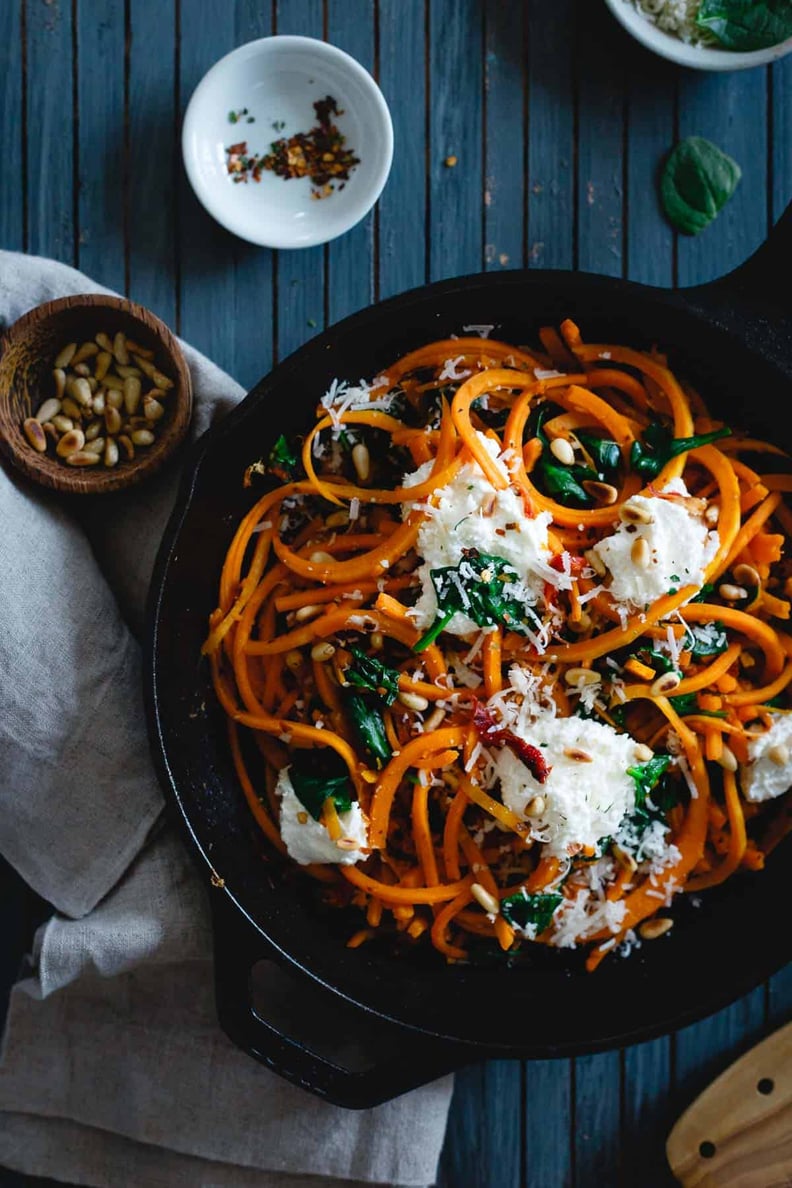 Garlicky Butternut Squash Noodles With Spinach and Ricotta