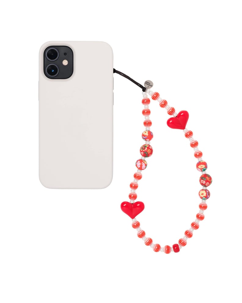A Heart Phone Strap: String Ting Strawberry Sundae Wristlet Phone Strap