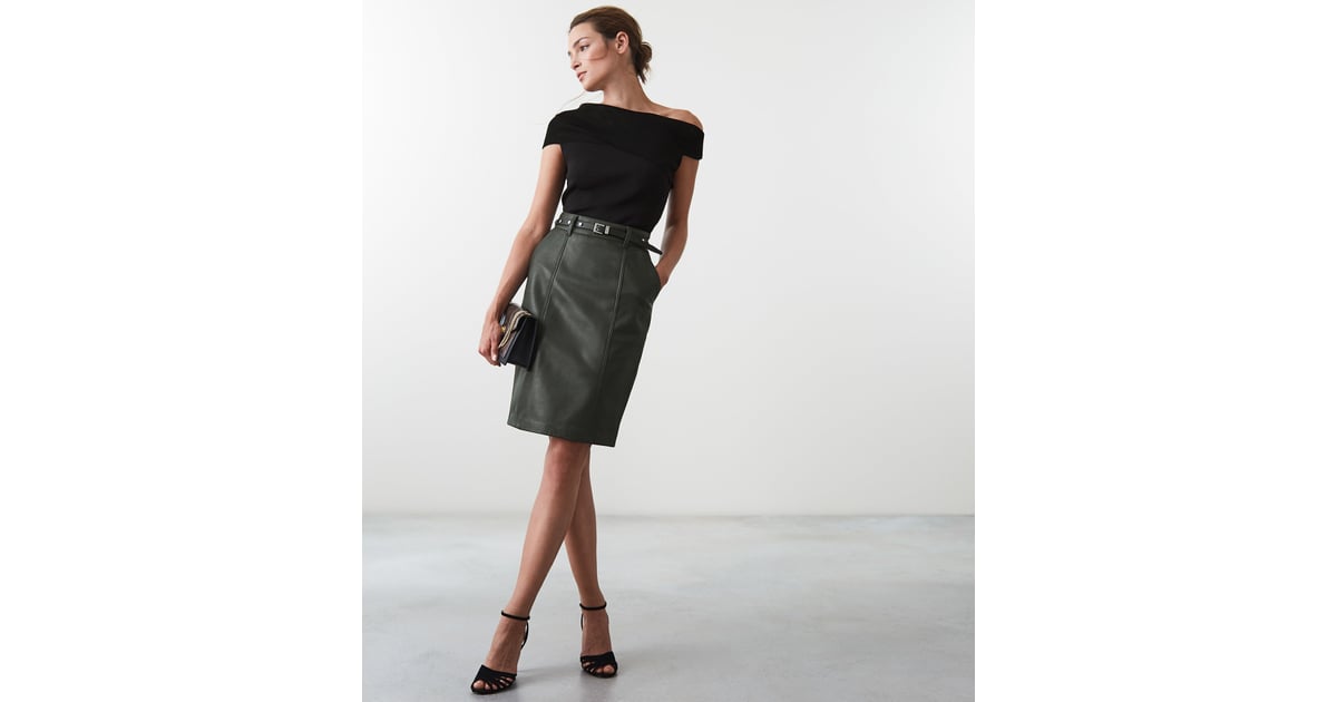 Reiss Kara Leather Pencil Skirt | Meghan Markle's Green Hugo Boss ...