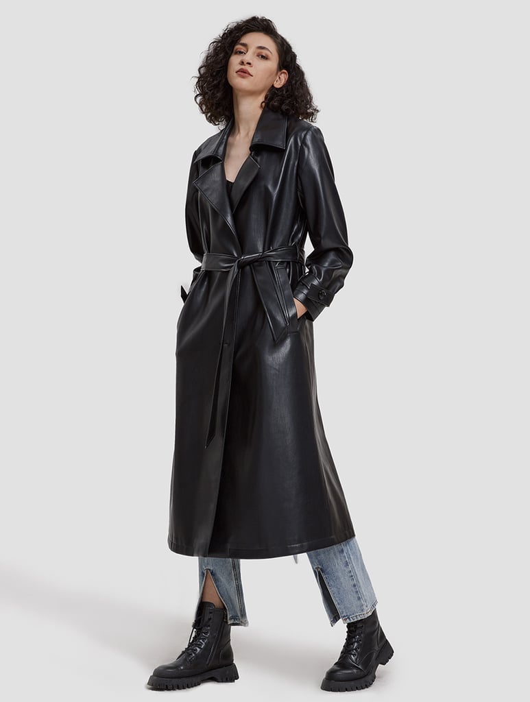 Lattelier Maxi Faux Leather Coat
