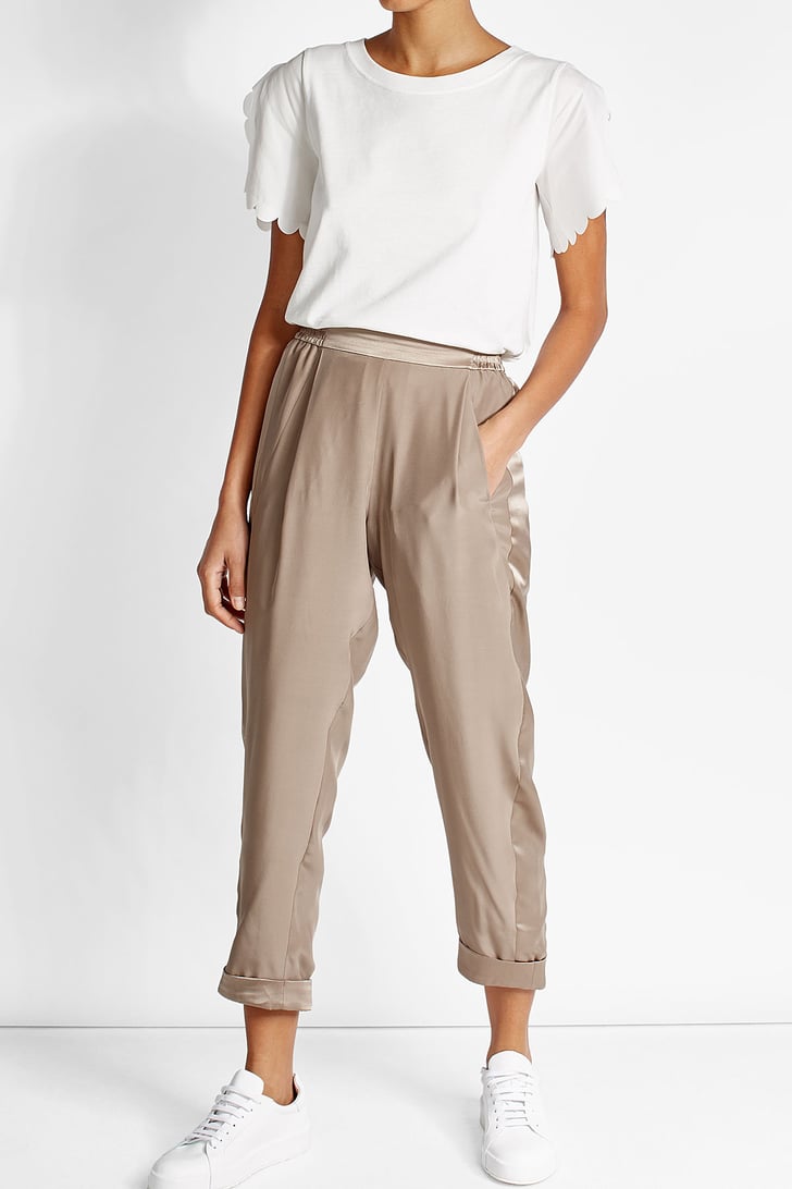 silk track pants womens