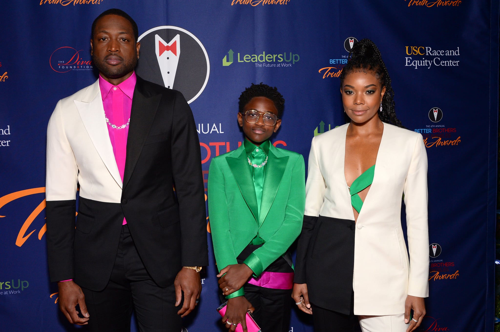 LOS ANGELES, CALIFORNIA - MARCH 07: (L-R) Dwyane Wade, Zaya Wade and Gabrielle Union attend the Better Brothers Los Angeles' 6th annual Truth Awards at Taglyan Complex on March 07, 2020 in Los Angeles, California. (Photo by Andrew Toth/Getty Images)