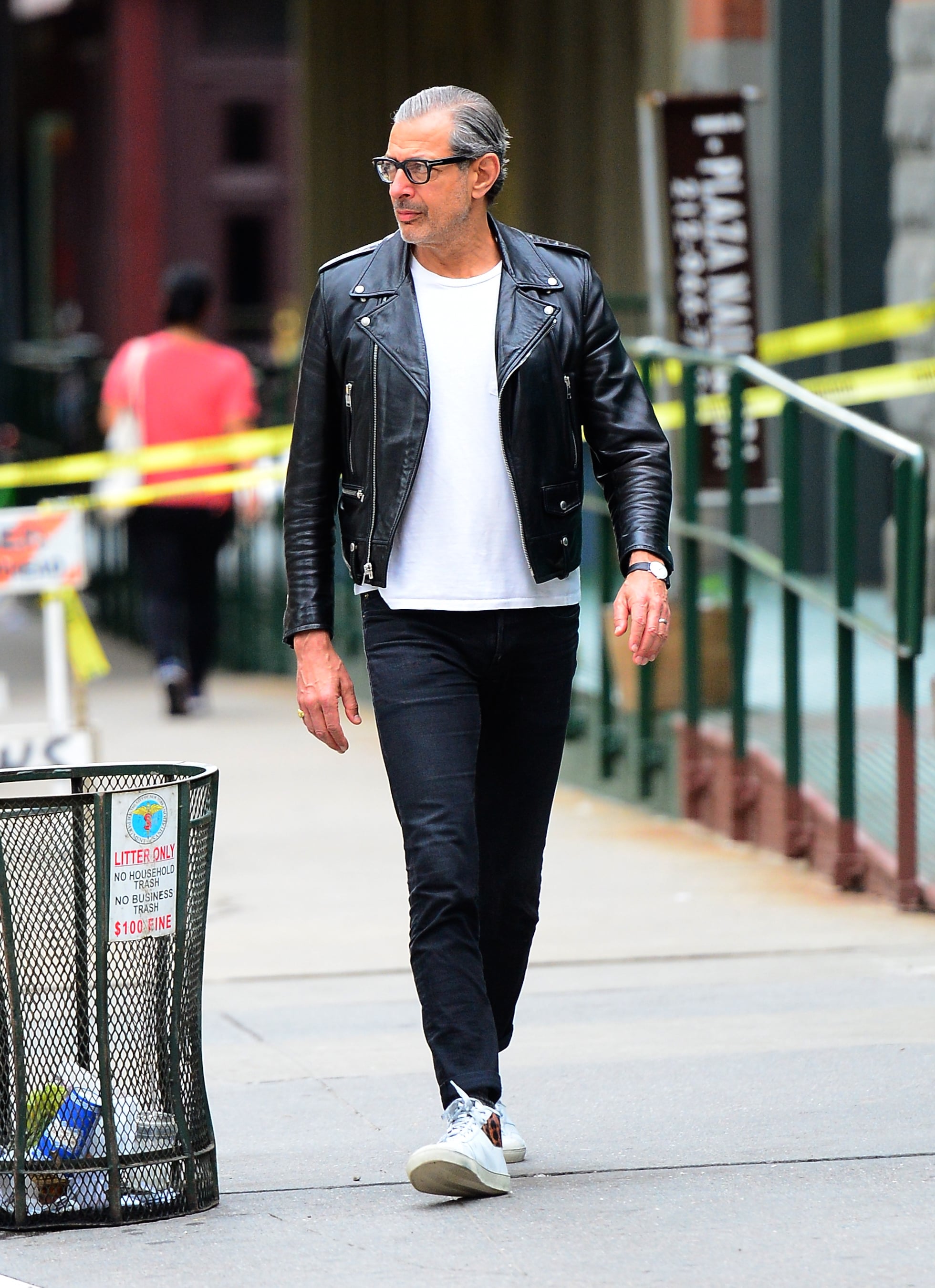 Jeff Goldblum in a Leather Jacket PS UK Celebrity