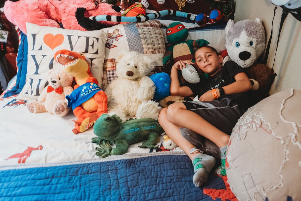 "Andrew likes to play on his tablet and loves football and basketball. He wants to one day play for the Dallas Cowboys."