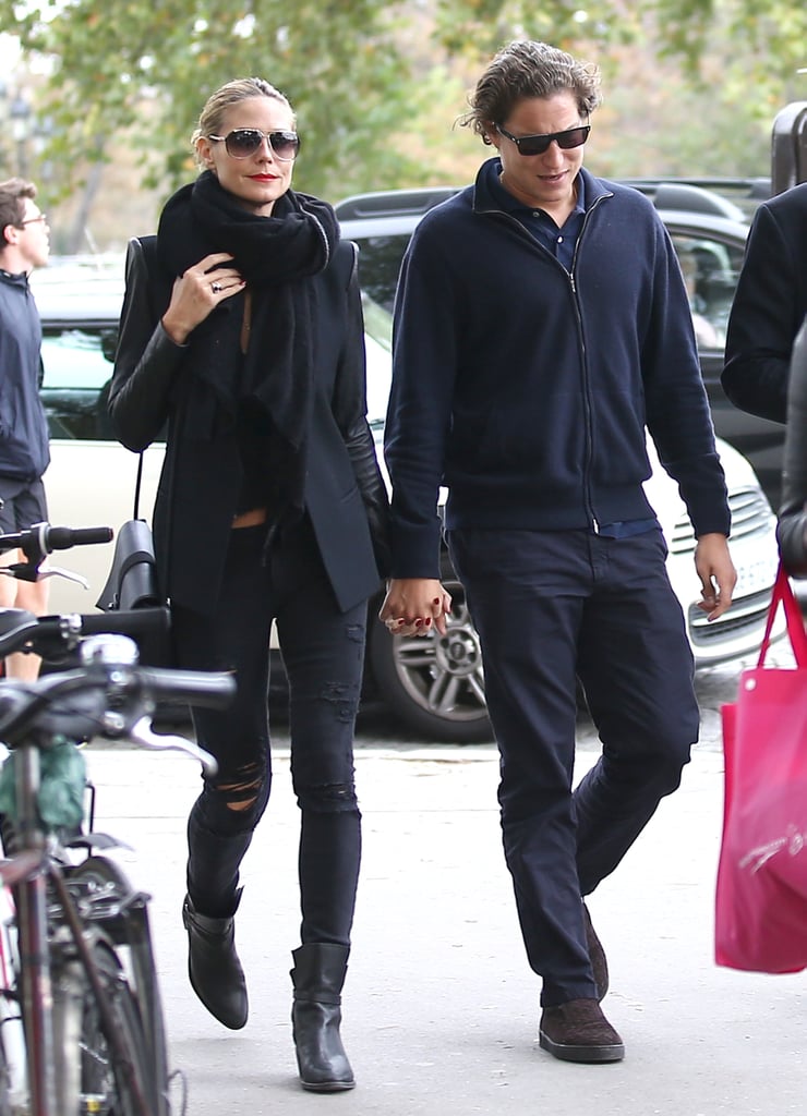 Heidi Klum walked hand in hand with her boyfriend, Vito Schnabel, in Paris on Thursday.