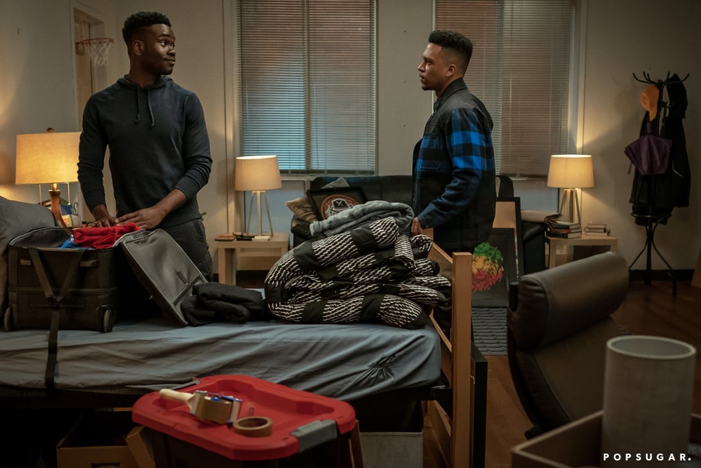 Bradley Gibson as Everett Neal, Lovell Adams-Gray as Dru Tejada in "Power Book II: Ghost" Season 3