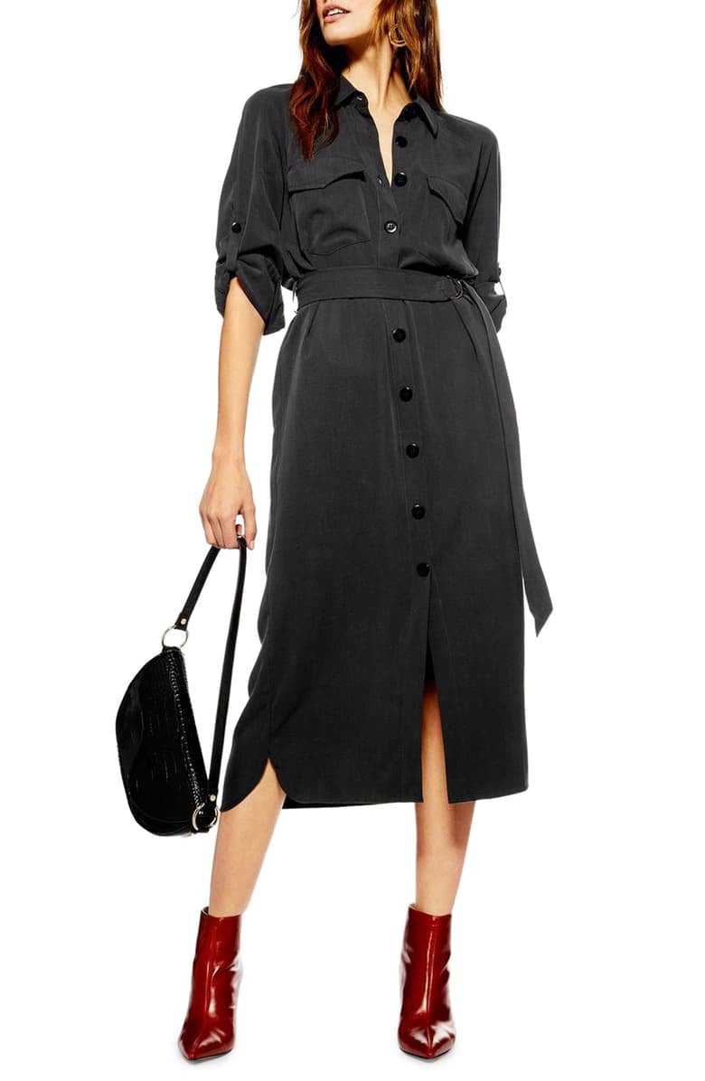 Topshop Utility Midi Shirtdress