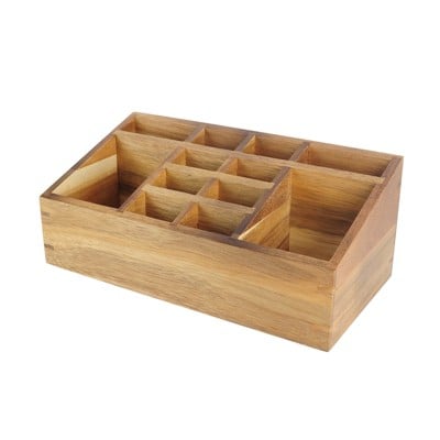 12 Compartment Vanity Organiser in Wood