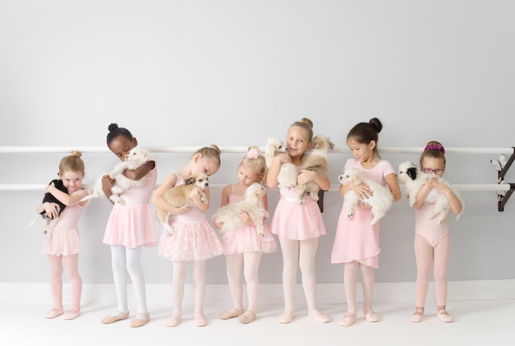 Hold in your squeals, y'all, because major cuteness is coming your way! A photographer, aka The Dographer, who aims to use her photography skills to "help dogs find their 'furever' homes" through her work, joined up with tiny ballerinas from Imagine Dance Studio and cute puppies from Lil Rascals Dog Rescue to spread her mission through a seriously adorable photo shoot. 
The photo campaign, called First Pawsition, was The Dographer's first of 2020.
"I realized shoots like this could help give these dogs the opportunities they needed to find a loving home. "
"When I started working with dogs five years ago, I had big dreams for the types of shoots I wanted to do," The Dographer wrote on her blog. "As my focus turned toward foster and rescue dogs, I realized shoots like this could help give these dogs the opportunities they needed to find a loving home. With that mission in mind, I sought out companies to partner with and shared our vision of 'no dogs left behind.' We are so excited for the campaigns that will be rolling out this year—for now enjoy the sweetness of these adorable adoptable puppies 🐾. Huge thank you to Imagine Dance Academy for providing us with a beautiful space. And thank you to our eight perfect tiny dancers for your participation, I hope this was a day to remember! All of these puppies are available for adoption through our amazing foster/rescue partner [Lil Rascals Dog Rescue]."
We'd have to agree with The Dographer, who also wrote, "All I can say is that there is nothing sweeter than puppies with tiny ballerinas!" Keep reading to see the precious photos.

    Related:

            
            
                                    
                            

            This Enchanting Princess Maternity Photo Shoot Is Pure Disney Magic