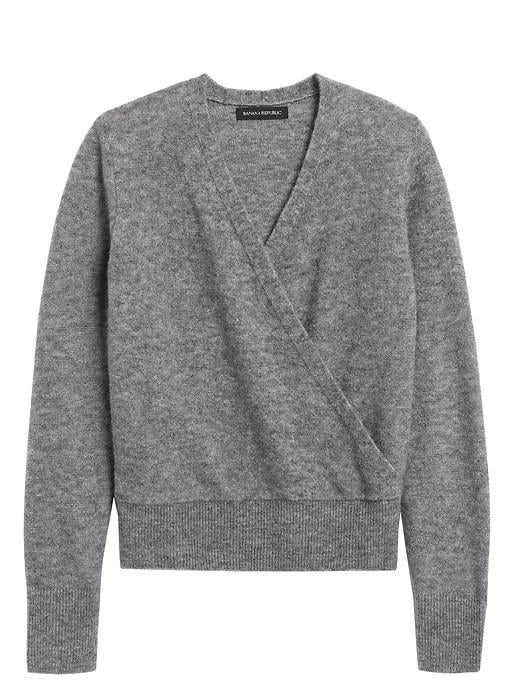 Aire Cropped Wrap-Effect Sweater