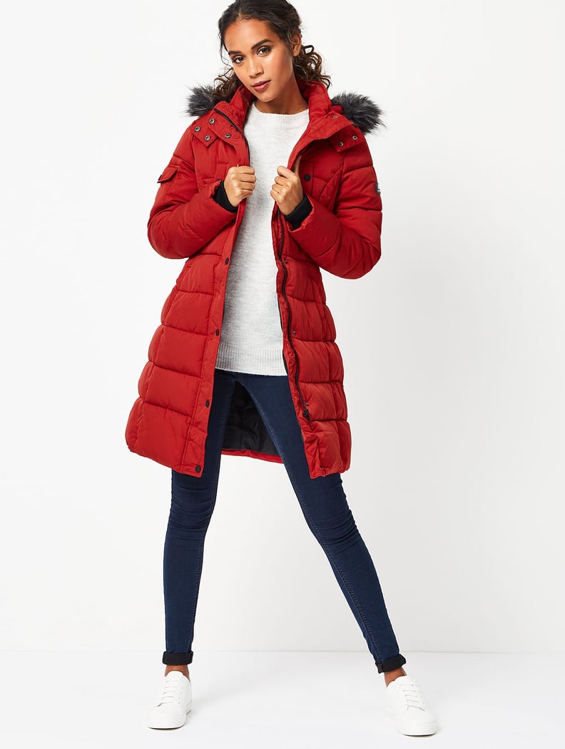 Ozark trail red longline thermal padded coat online