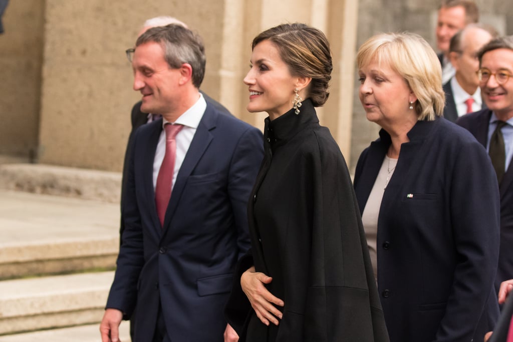 Queen Letizia of Spain in High-Collar Coat