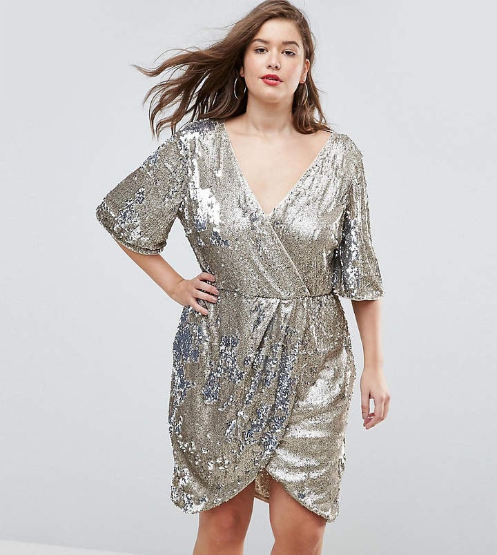 gold wrap over dress