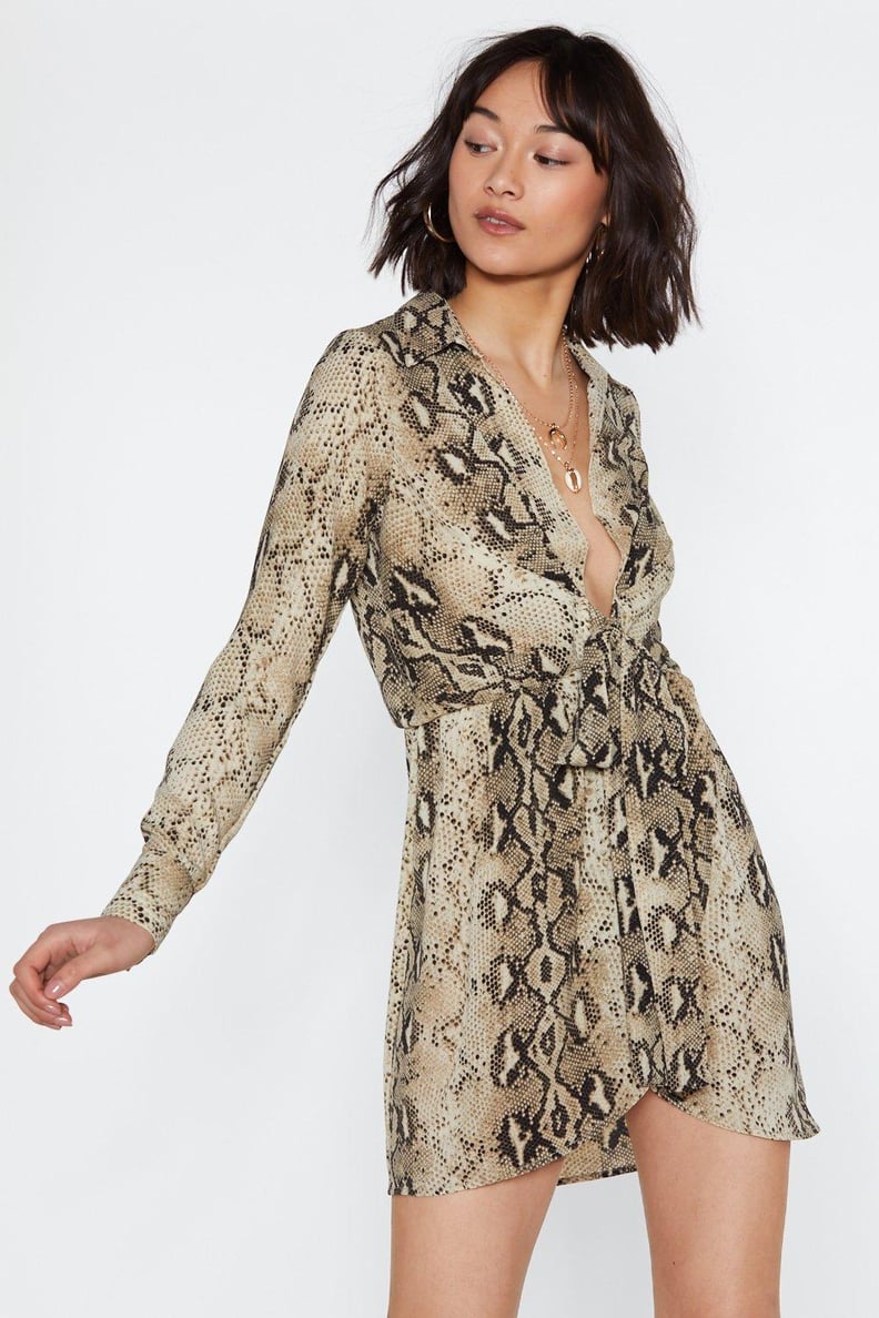 Nasty Gal Snake a Minute Plunging Dress