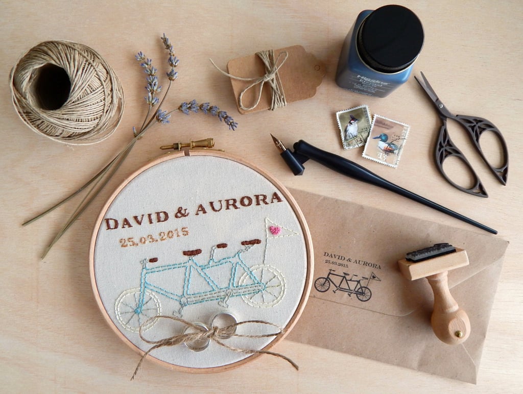 Bicycle For Two Embroidery Hoop ($62)