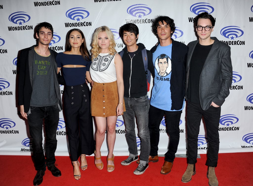 Pictured: Devon Bostick, Lindsey Morgan, Eliza Taylor, Christopher Larkin, Bob Morley, and Richard Harmon.