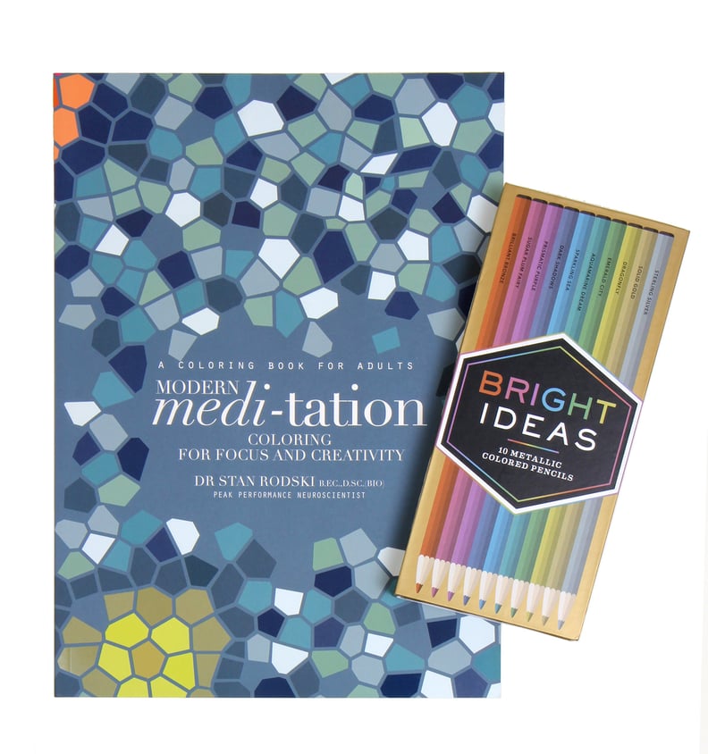 Meditation Coloring Book With Metallic Colored Pencils