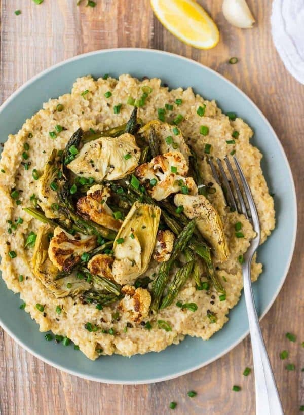 Creamy Vegan Risotto With Asparagus and Quinoa