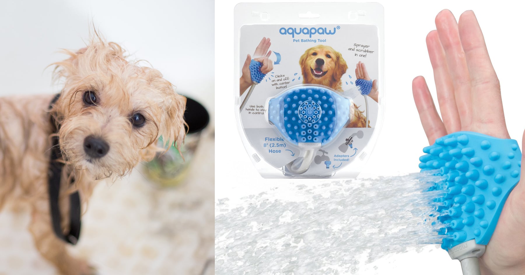 Aquapaw Shower Sprayer Scrubber Pet Bathing Tool