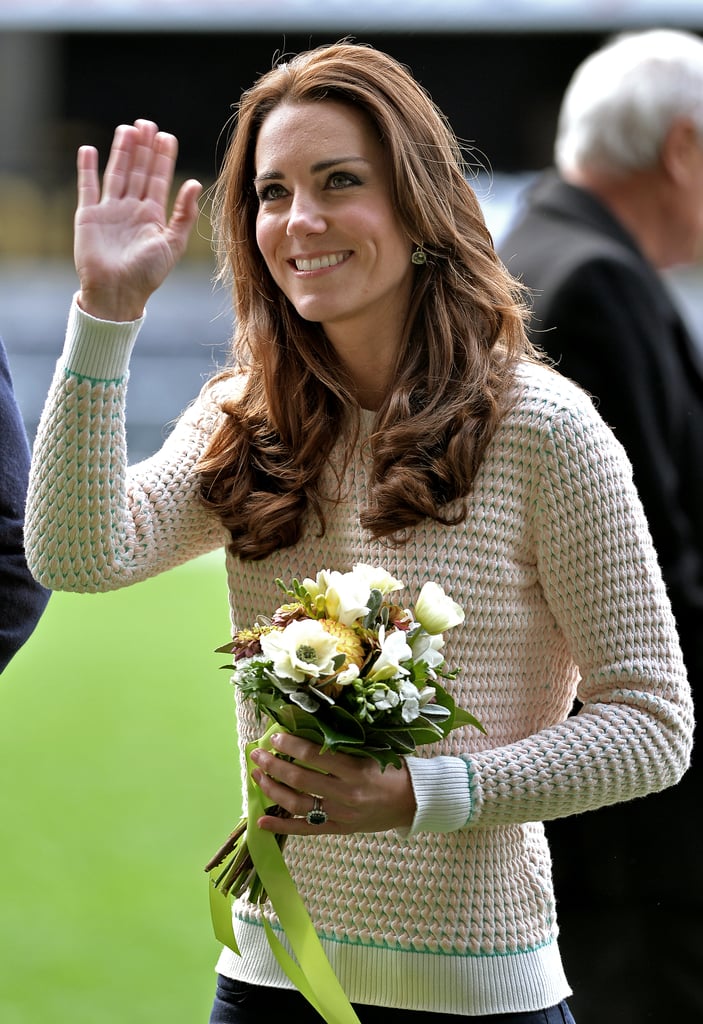 Kate Middleton in a Beige Knit