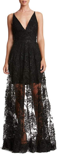 dress the population sidney lace gown