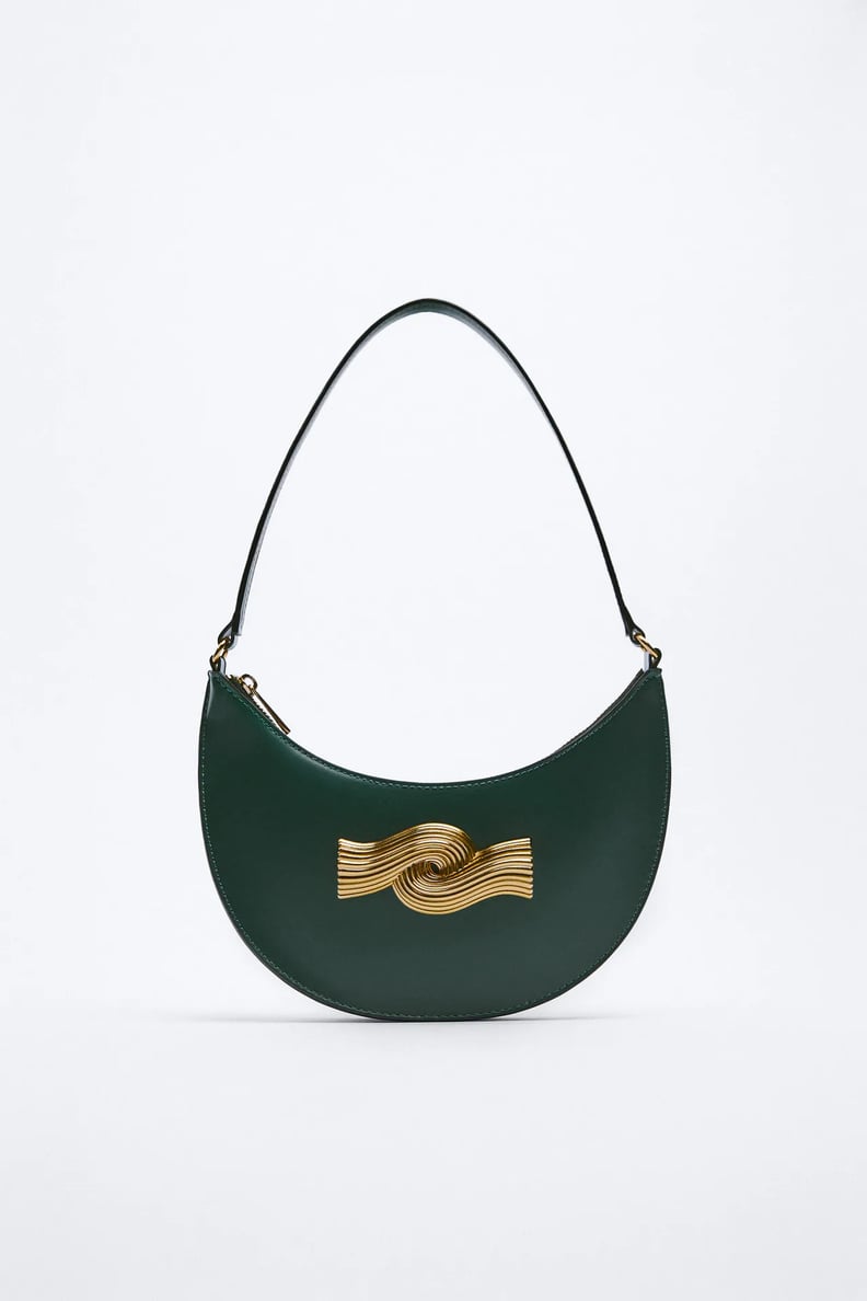 A Sleek Accessory: Metal Trim Shoulder Bag