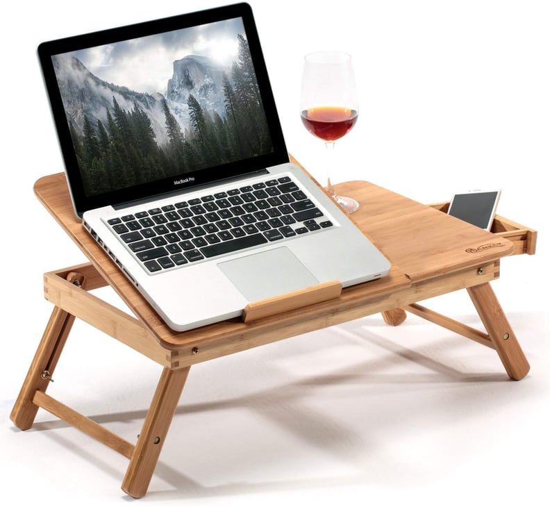 For People Who Work From Home: Bamboo Large Foldable Laptop Stand Desk