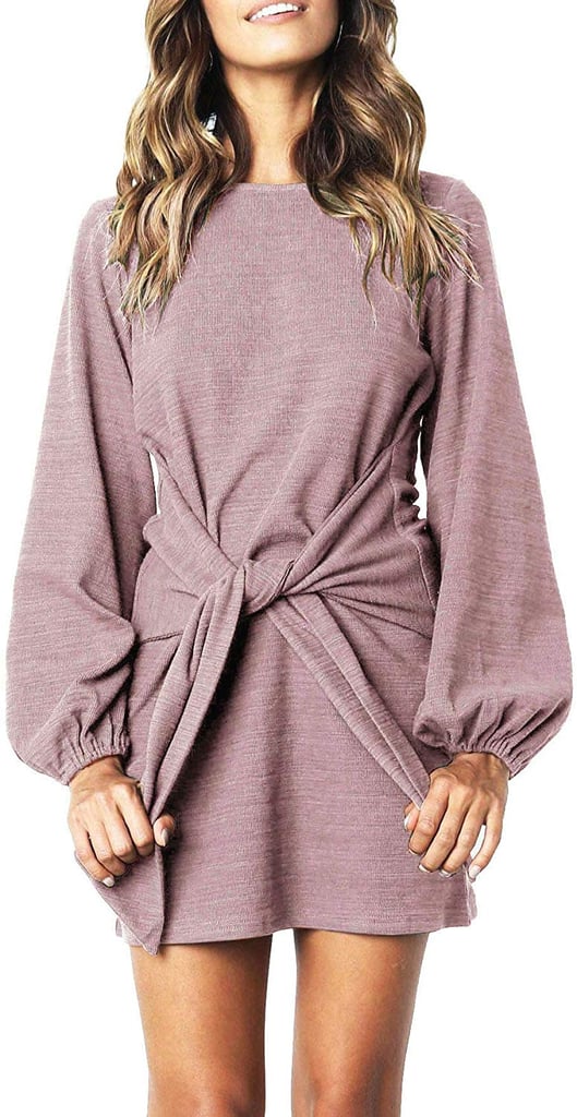 R.Vivimos Cotton Long-Sleeve Tie-Waist Sweater Dress