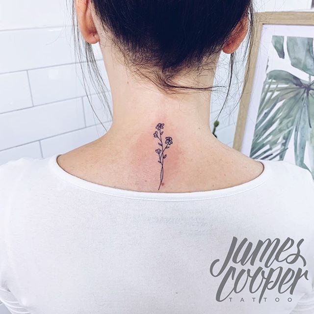 BackoftheNeck Flower Tattoos 25 Back of Neck Tattoo Pictures